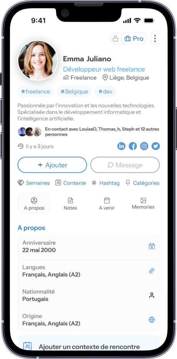 Application KeepTouch